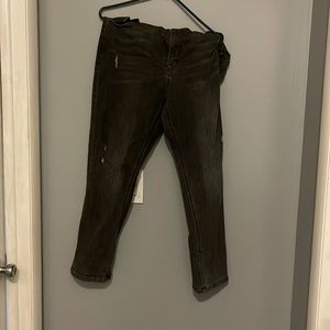 Risen black straight leg jeans